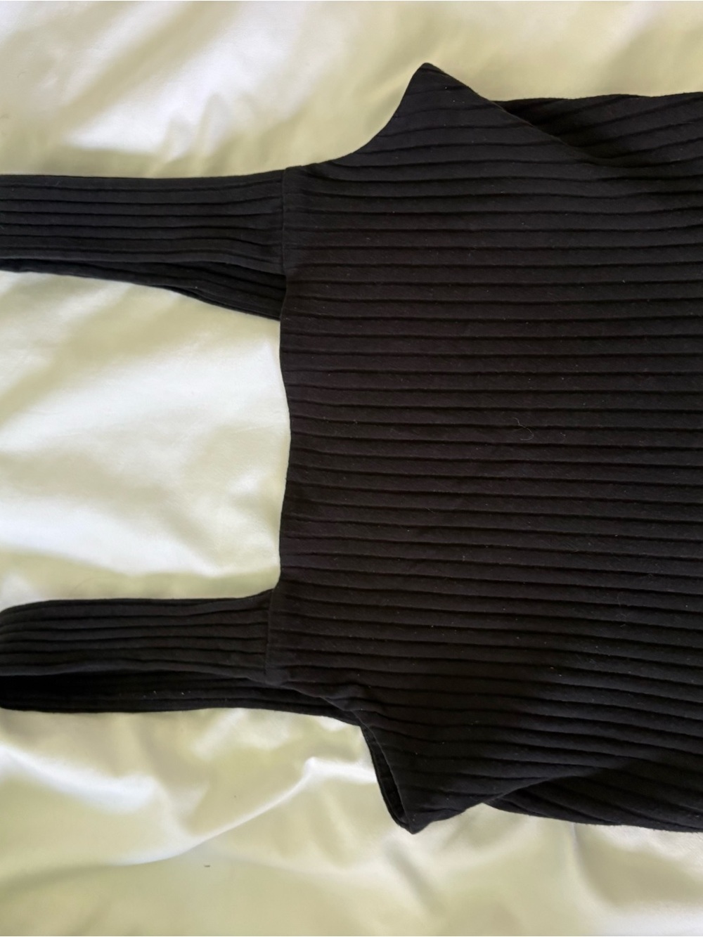 American Eagle Outfitters Black Ribbed Square-Neck Tank Top